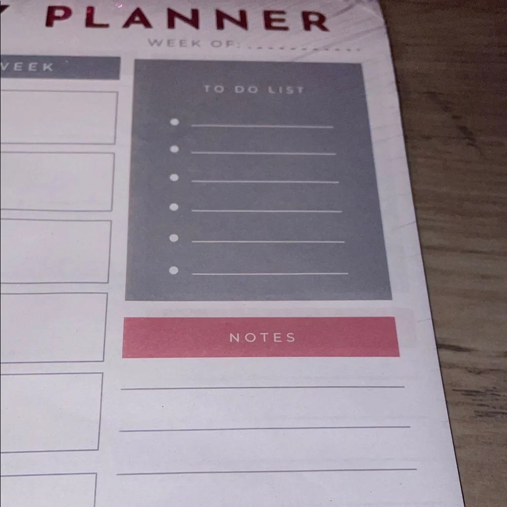 Colorful Weekly Planner Pad